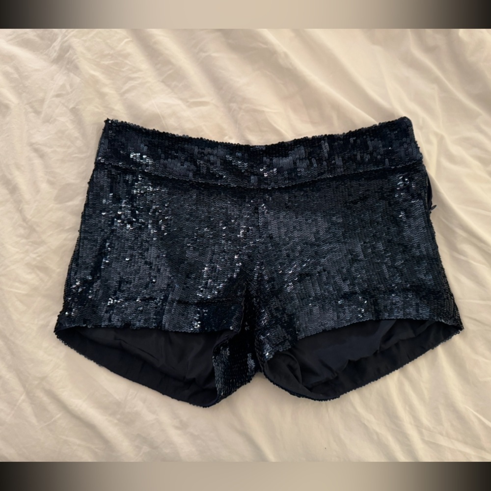Haute Hippie Blue / Navy mini sequin shorts